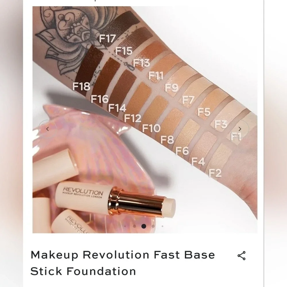 New makeup revolution fast base stick foundation color‎ F12